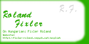 roland fixler business card